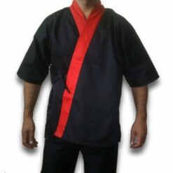 Kimono preto e vermelho