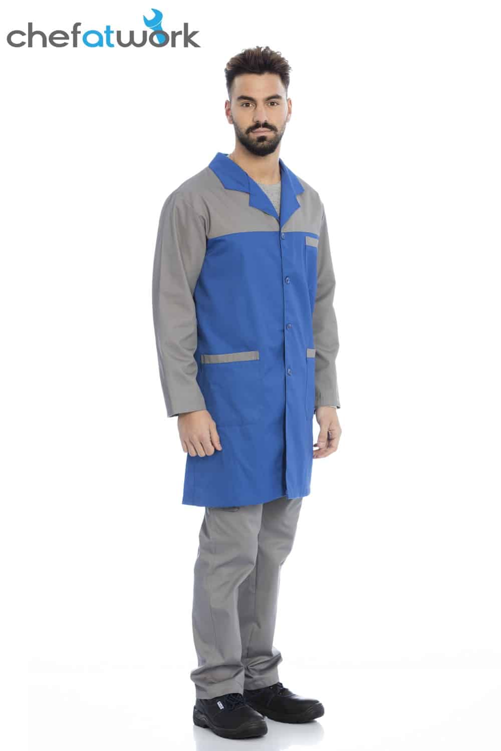 Bata de homem1589 azul cinza